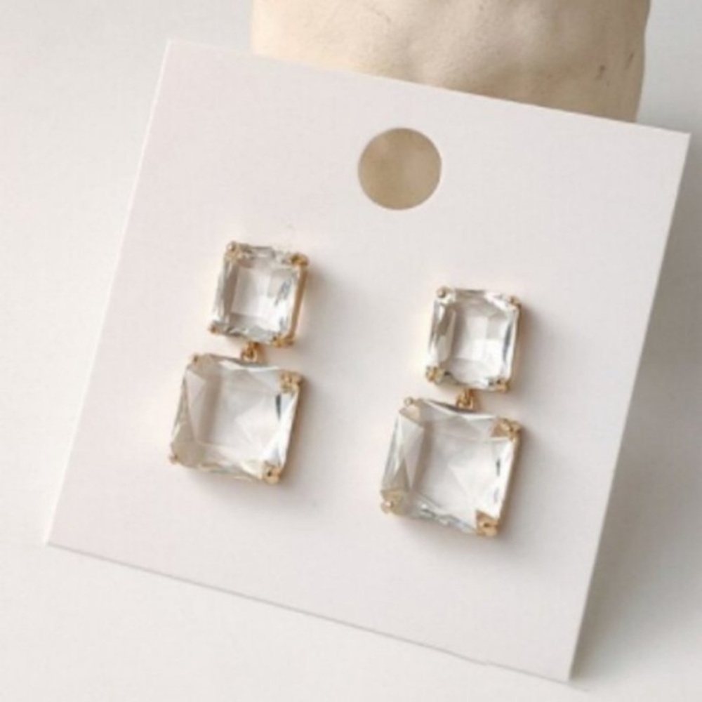 Last pair🤩 Glass Geometric Statement Earrings